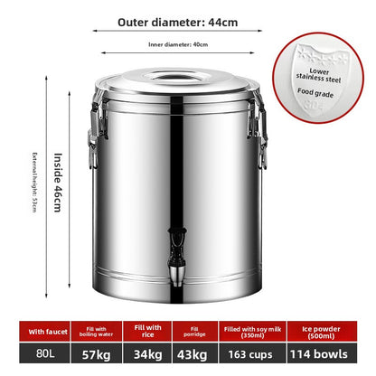 Stainless steel insulated food storage bucket