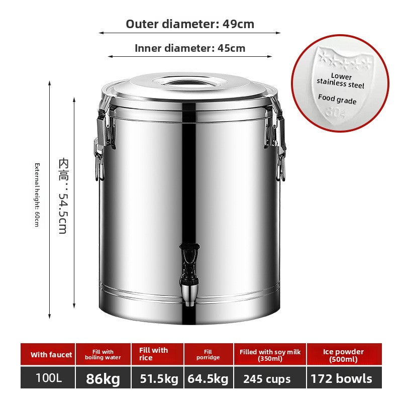 Stainless steel insulated food storage bucket