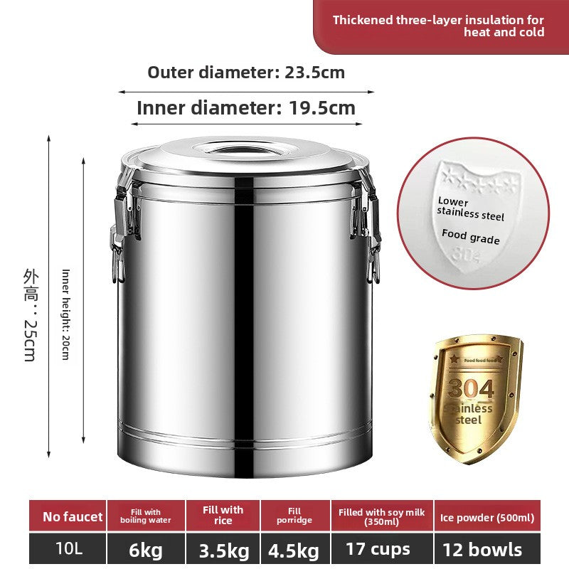 Stainless steel insulated food storage bucket