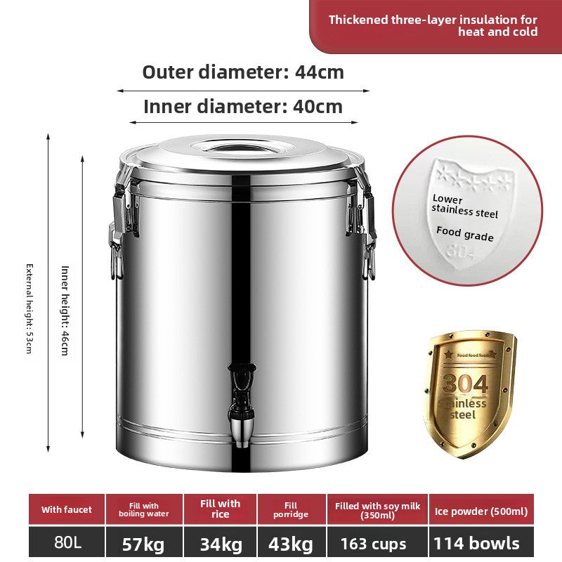 Stainless steel insulated food storage bucket