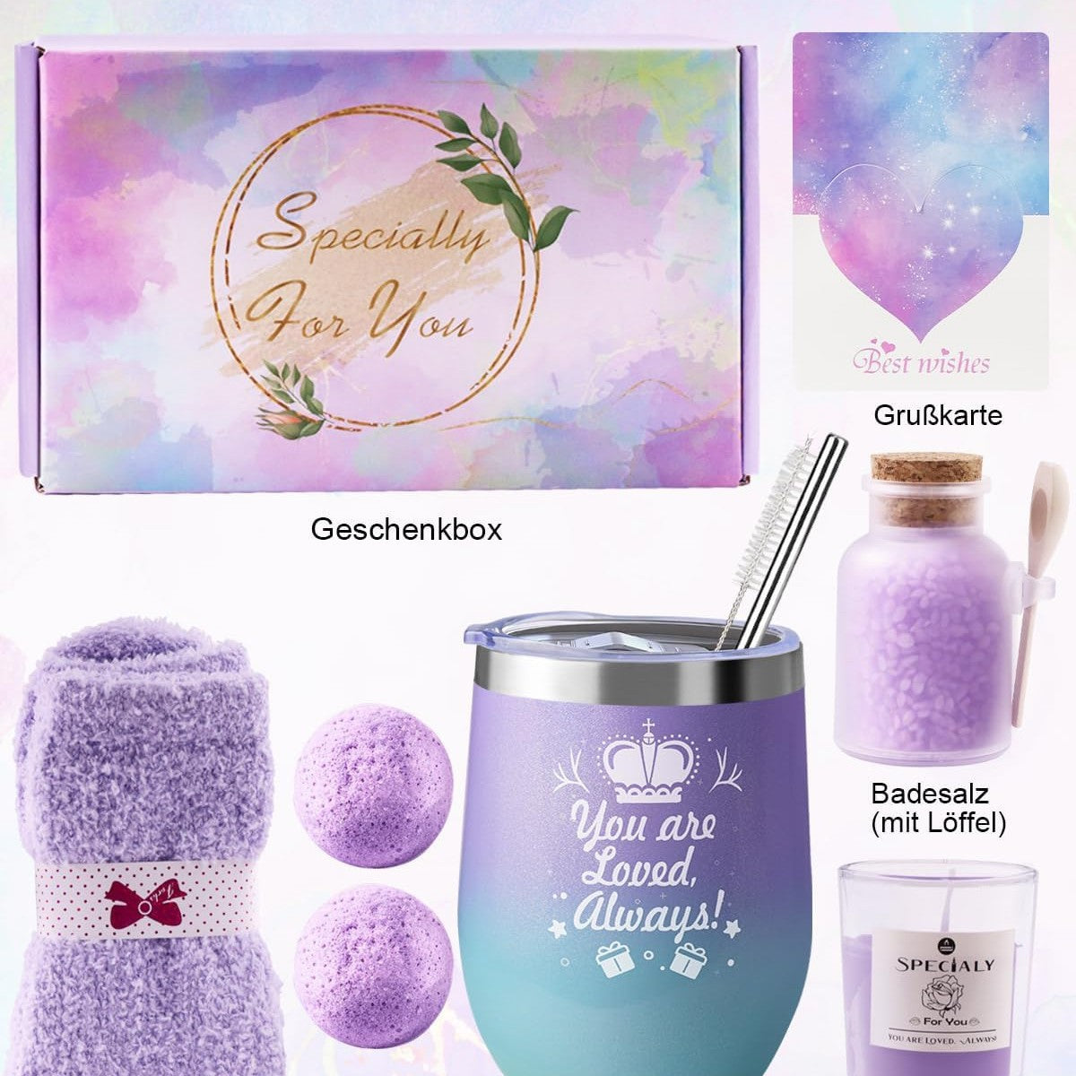 Stainless Steel Insulated Mug with Straw Gift Set