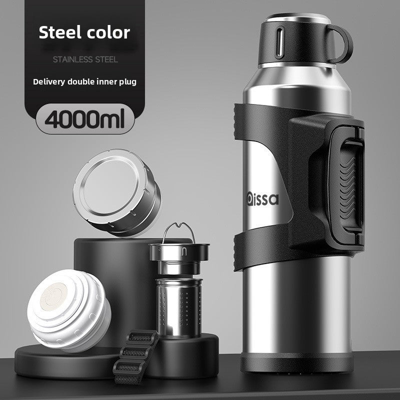 Stainless Steel Insulated Travel Cup with Strap