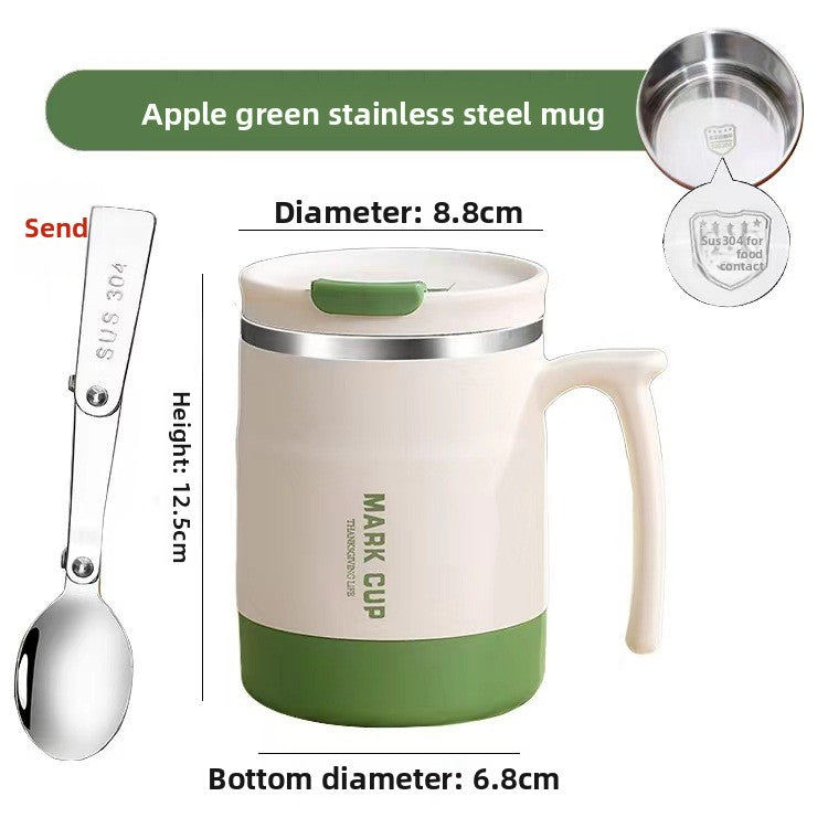 Stainless Steel Insulated Travel Mug with Spoon Lid