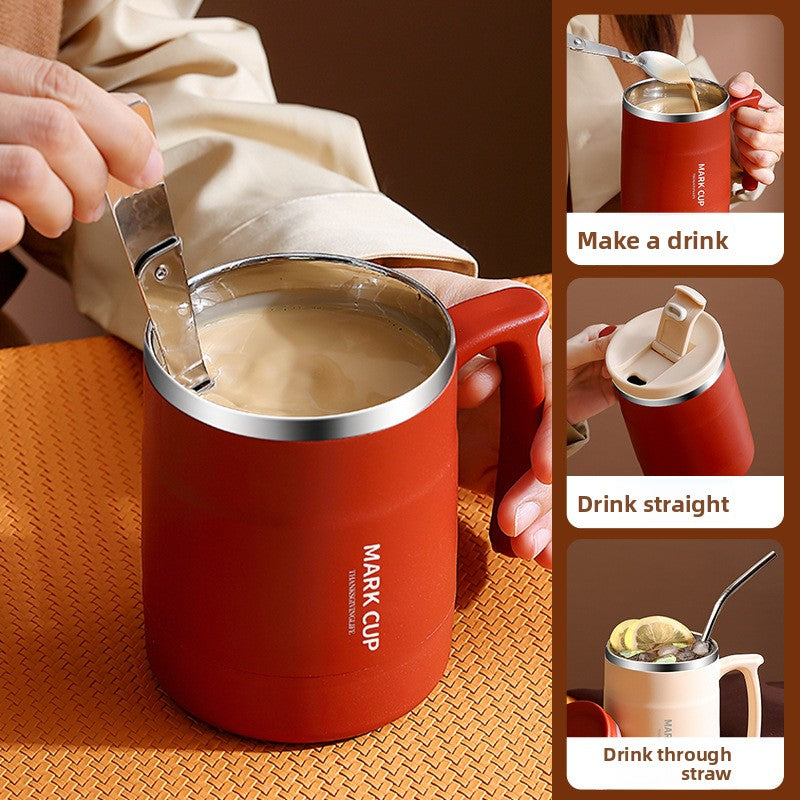 Stainless Steel Insulated Travel Mug with Spoon Lid