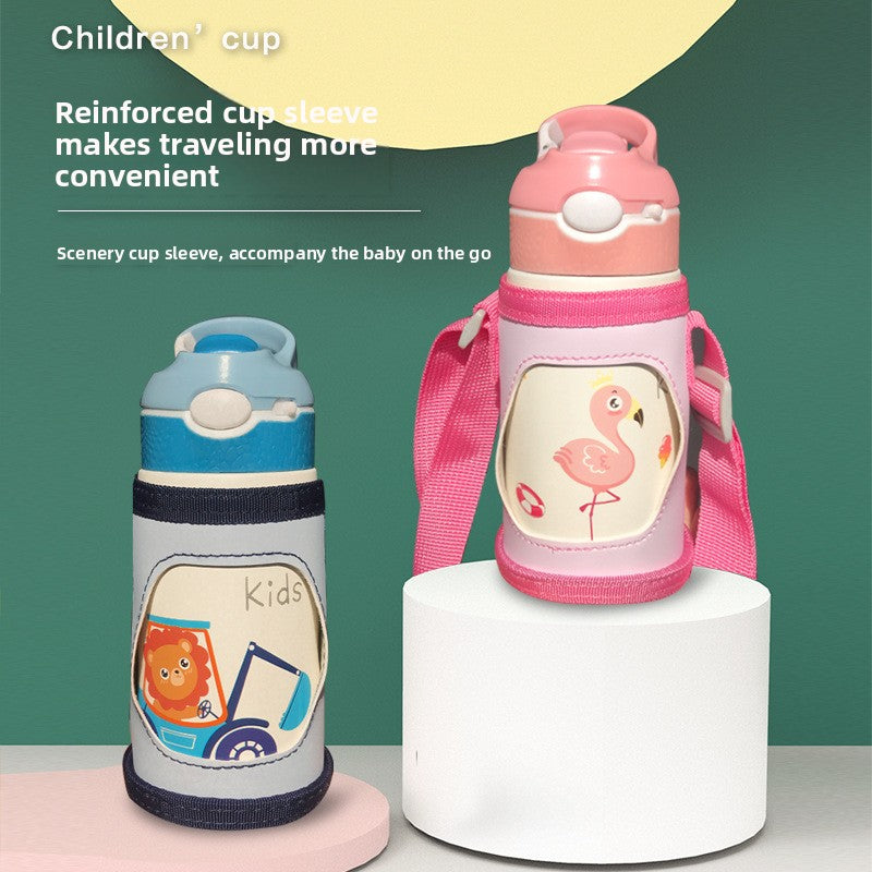Stainless Steel Insulated Water Bottle with Straw for Kids