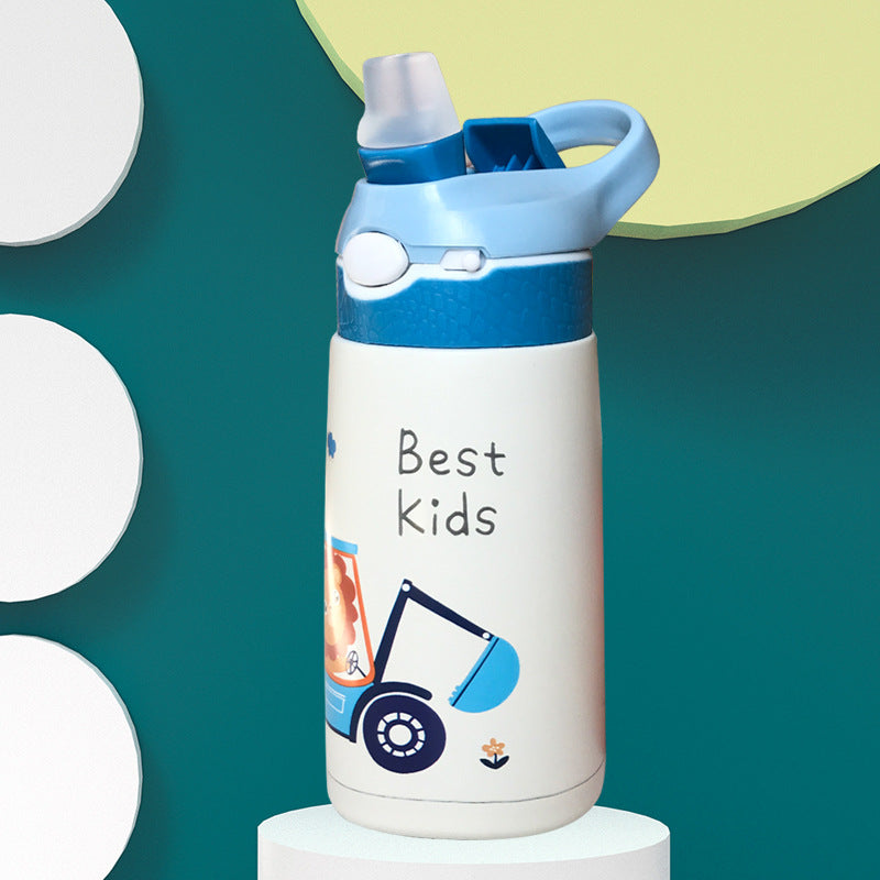 Stainless Steel Insulated Water Bottle with Straw for Kids