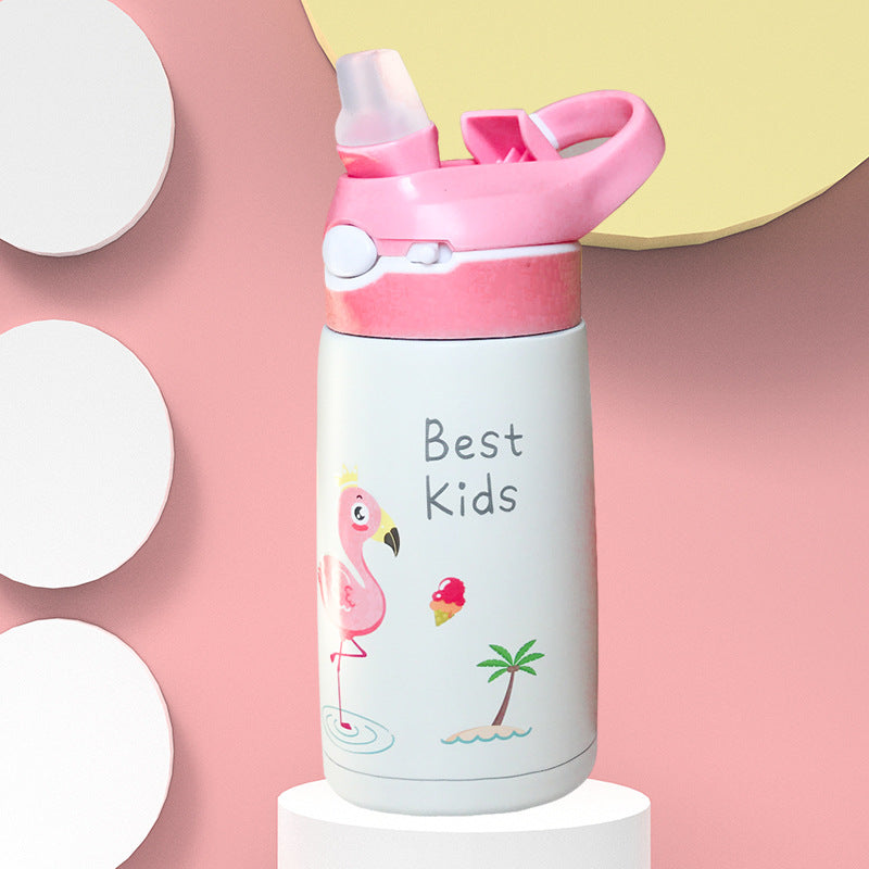Stainless Steel Insulated Water Bottle with Straw for Kids