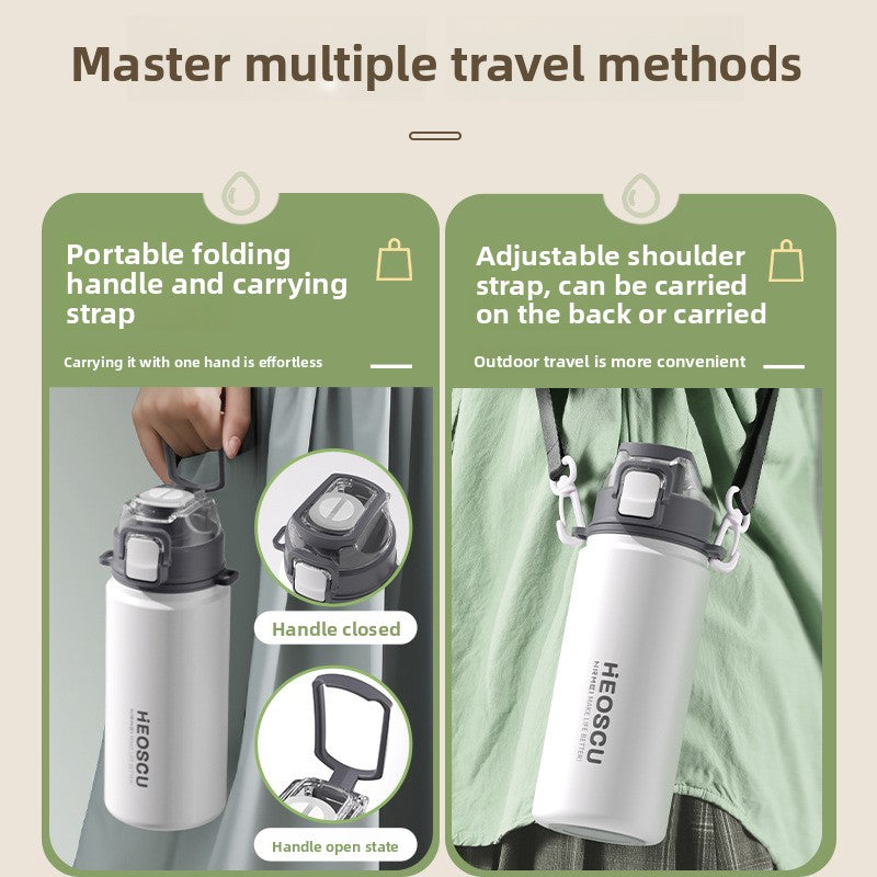 Stainless Steel Insulated Water Bottle with Straw