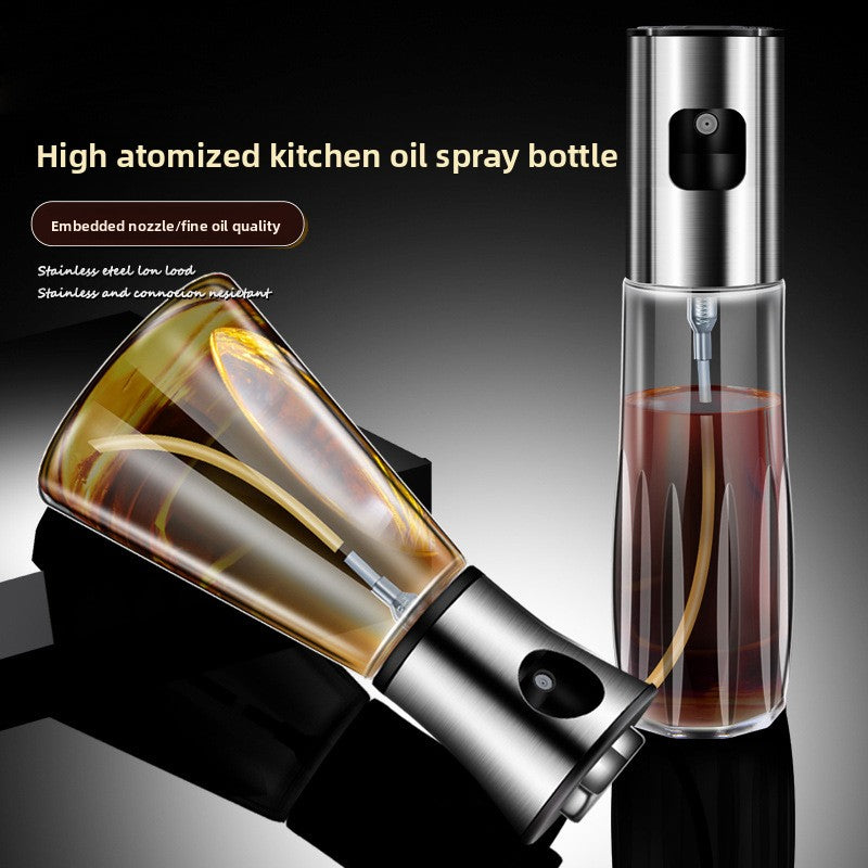 Stainless Steel Kitchen Oil Spray Bottle with Funnel