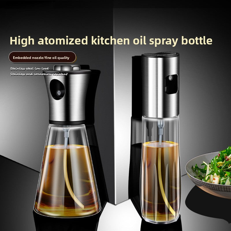 Stainless Steel Kitchen Oil Spray Bottle with Funnel