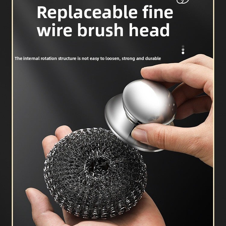 Stainless Steel Kitchen Scrub Brush with Handle