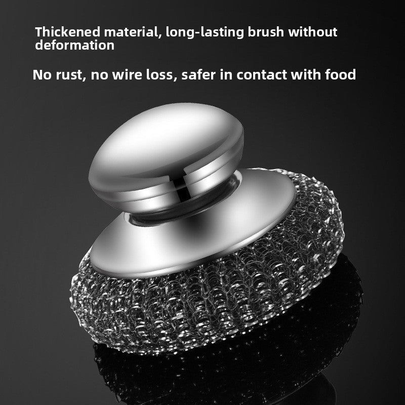 Stainless Steel Kitchen Scrub Brush with Handle