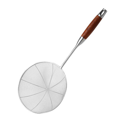 Stainless Steel Kitchen Skimmer with Wood Handle