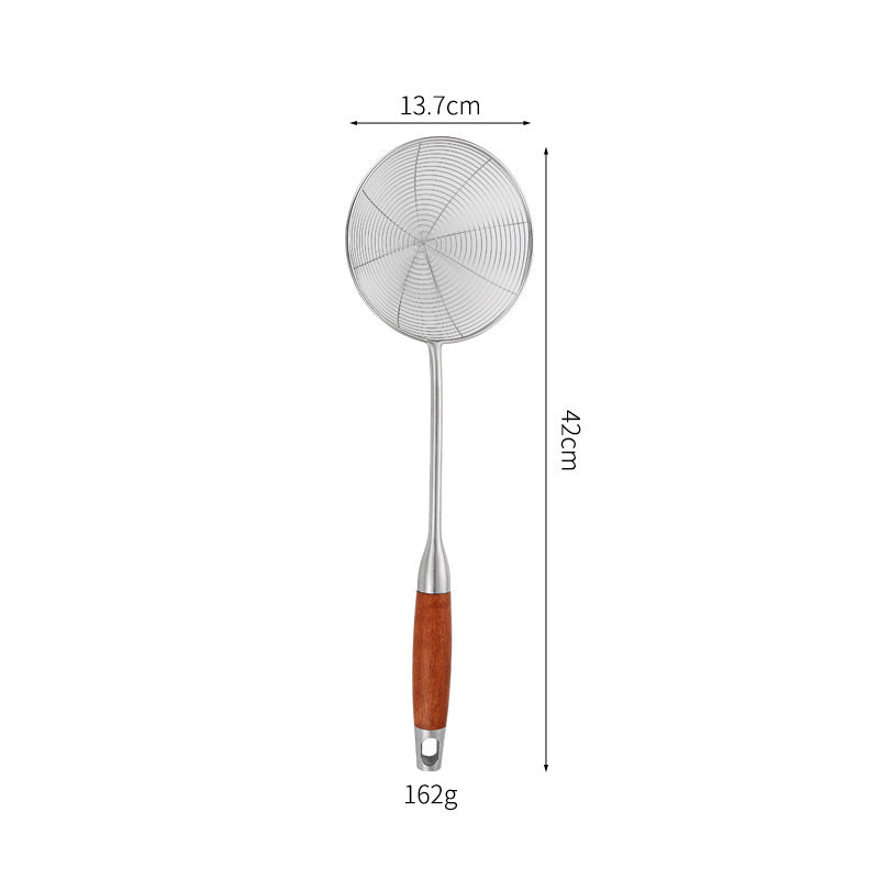 Stainless Steel Kitchen Skimmer with Wood Handle