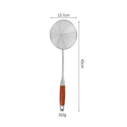 Stainless Steel Kitchen Skimmer with Wood Handle
