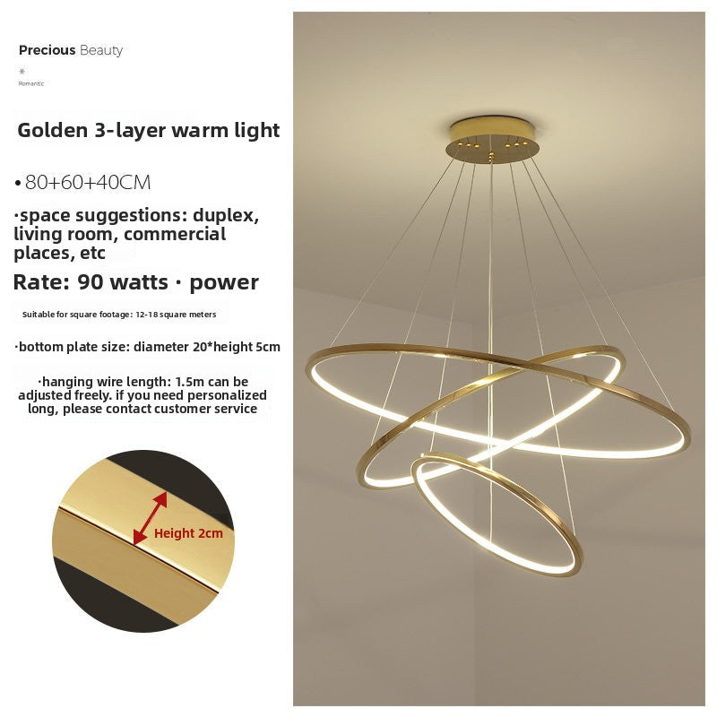 Stainless Steel LED Chandelier for Living Room