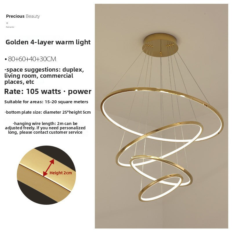 Stainless Steel LED Chandelier for Living Room