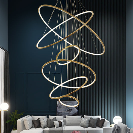 Stainless Steel LED Chandelier for Living Room