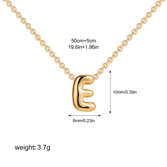 Stainless Steel Letter Necklace with Brass Pendant