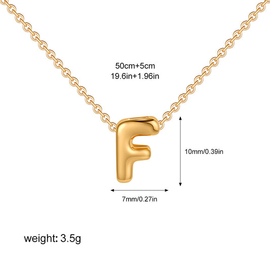 Stainless Steel Letter Necklace with Brass Pendant