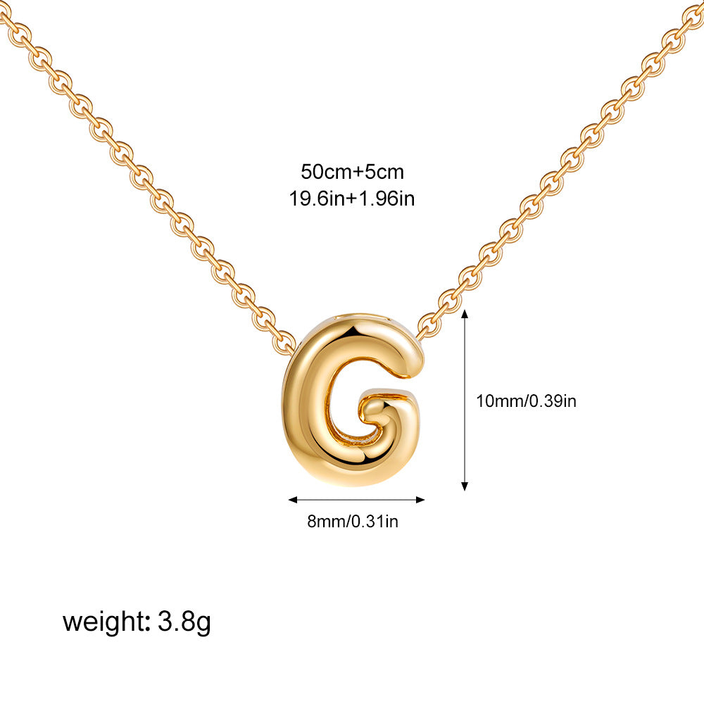 Stainless Steel Letter Necklace with Brass Pendant