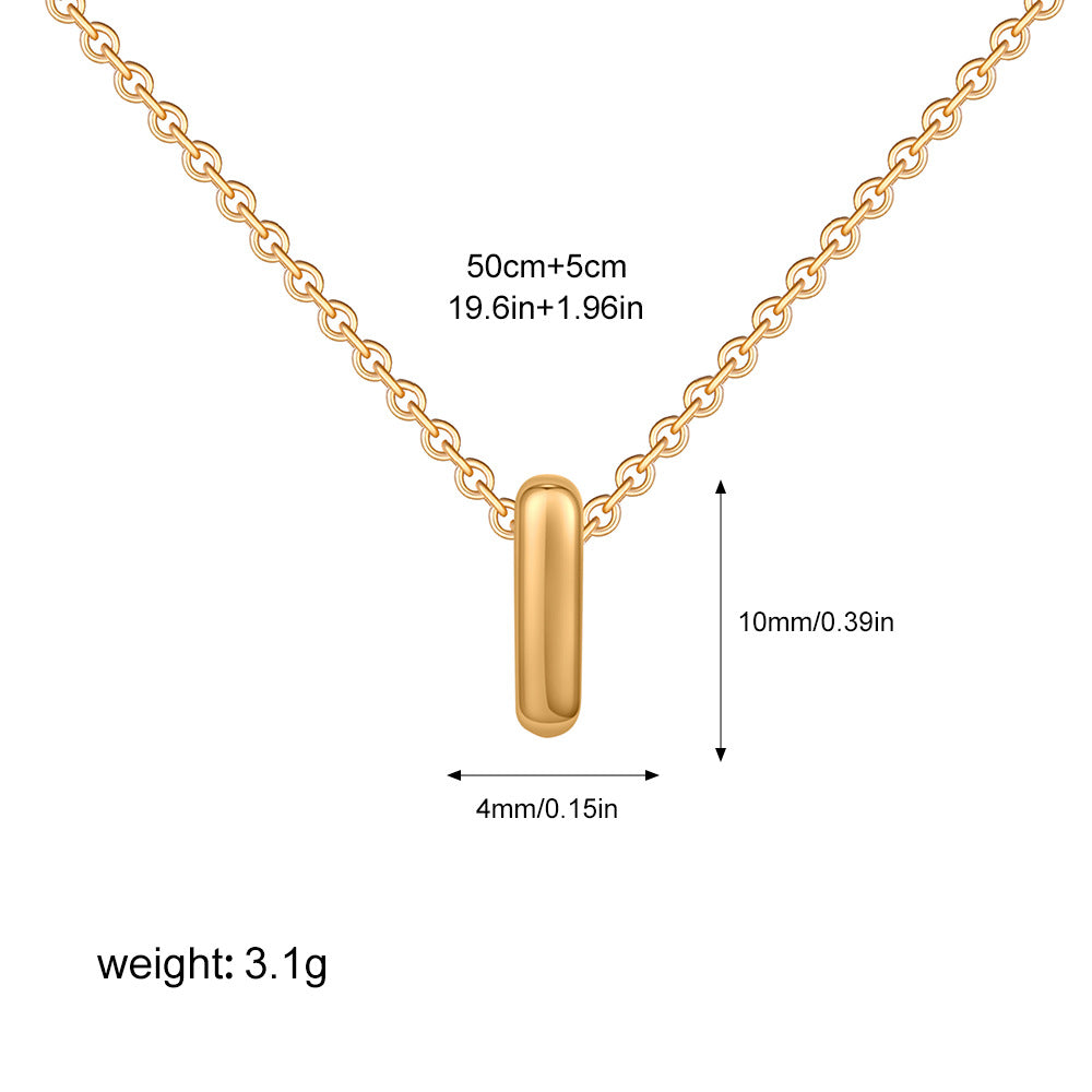 Stainless Steel Letter Necklace with Brass Pendant