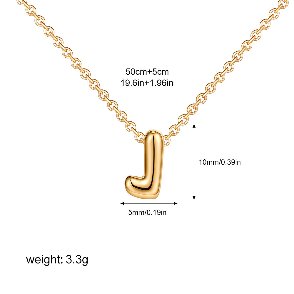 Stainless Steel Letter Necklace with Brass Pendant
