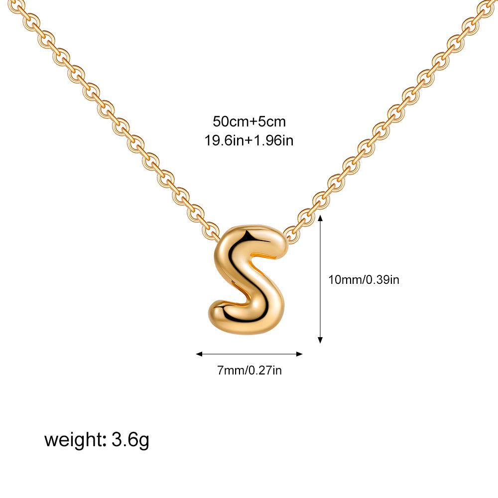 Stainless Steel Letter Necklace with Brass Pendant