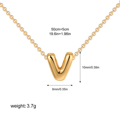 Stainless Steel Letter Necklace with Brass Pendant