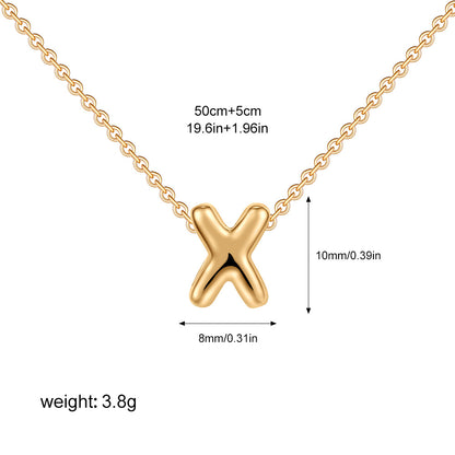 Stainless Steel Letter Necklace with Brass Pendant
