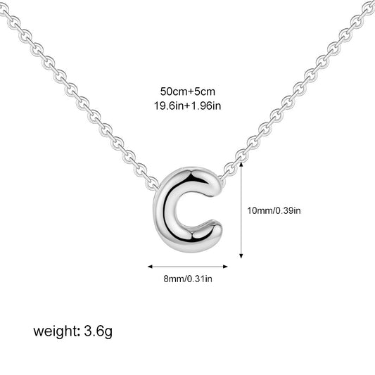 Stainless Steel Letter Necklace with Brass Pendant
