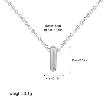 Stainless Steel Letter Necklace with Brass Pendant