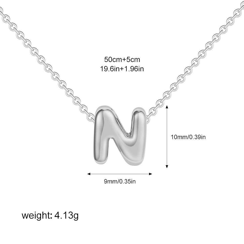 Stainless Steel Letter Necklace with Brass Pendant