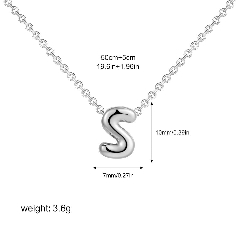Stainless Steel Letter Necklace with Brass Pendant
