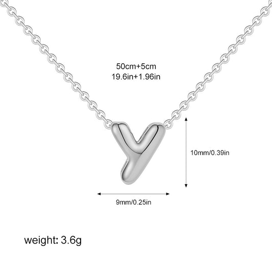 Stainless Steel Letter Necklace with Brass Pendant