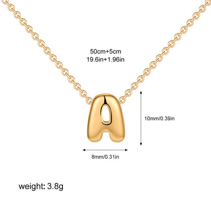 Stainless Steel Letter Necklace with Brass Pendant