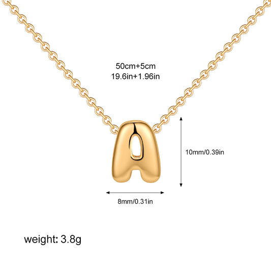 Stainless Steel Letter Necklace with Brass Pendant