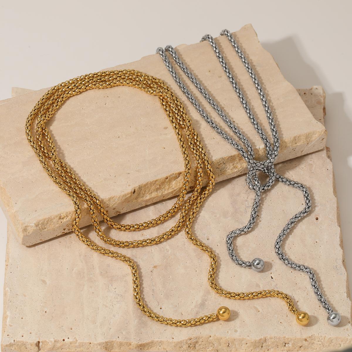 Stainless steel long necklace