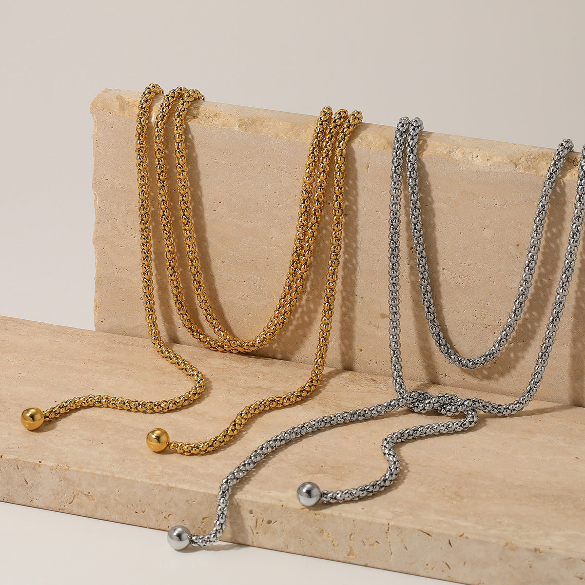 Stainless steel long necklace