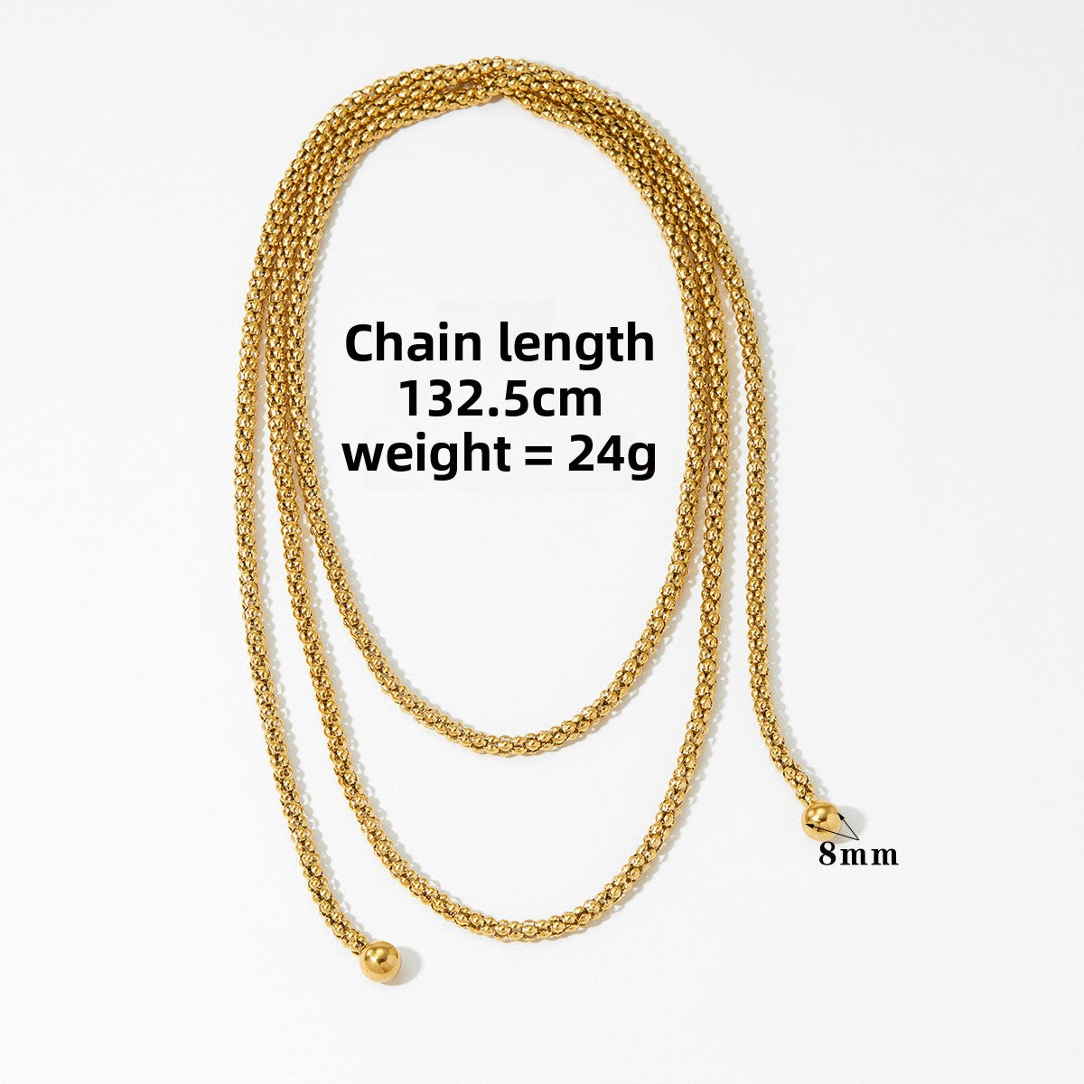 Stainless steel long necklace