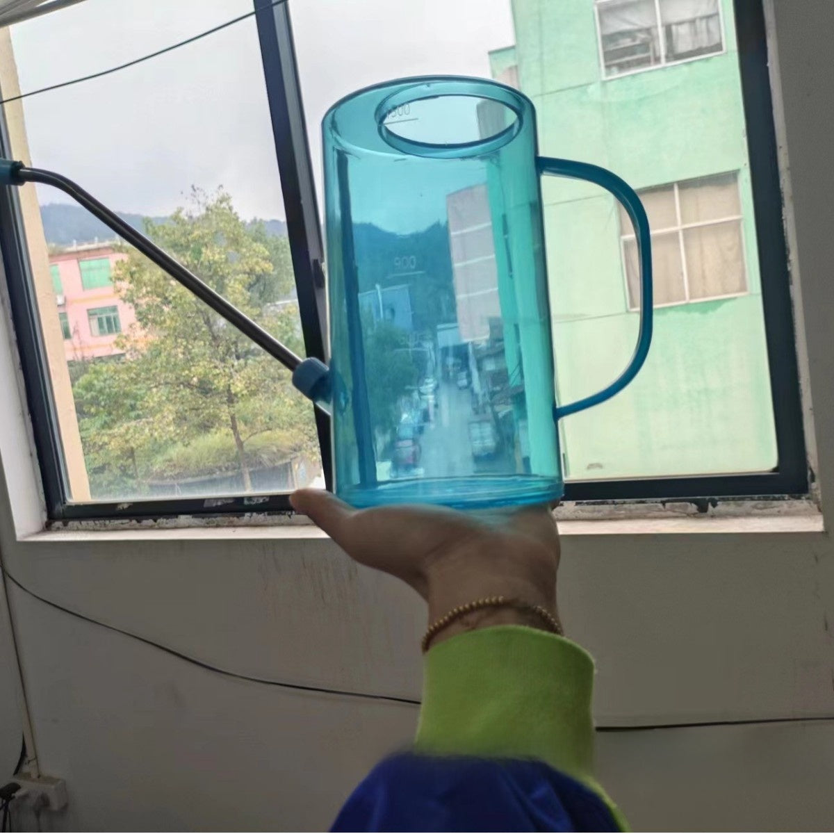 Stainless steel long-spout watering can