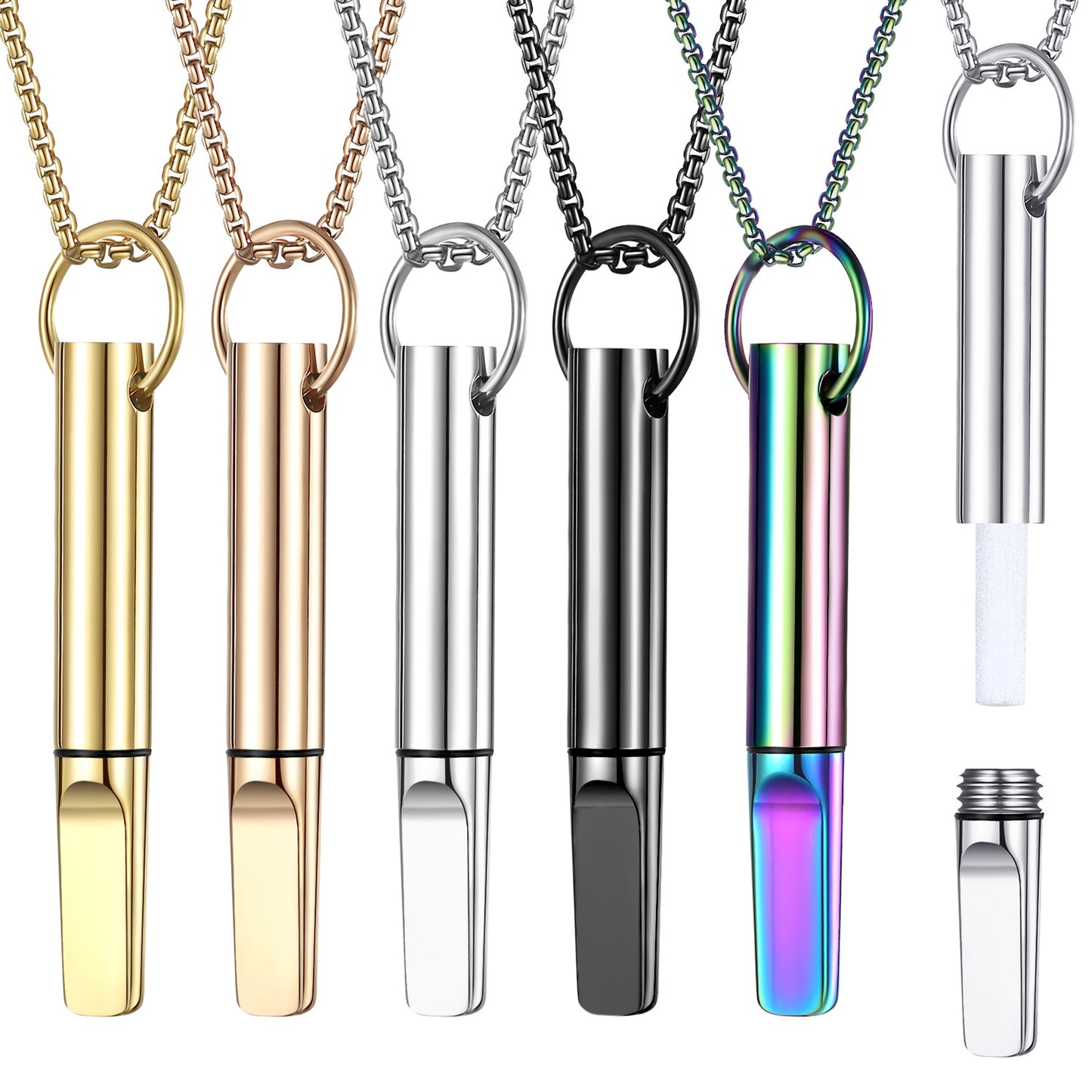 Stainless Steel Meditation Whistle Necklace