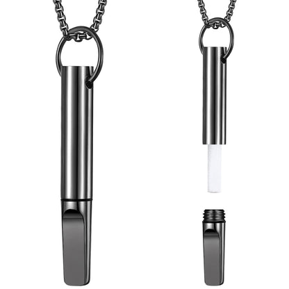 Stainless Steel Meditation Whistle Necklace
