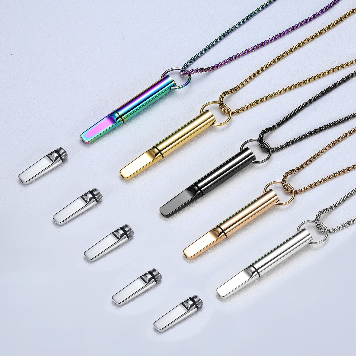 Stainless Steel Meditation Whistle Necklace