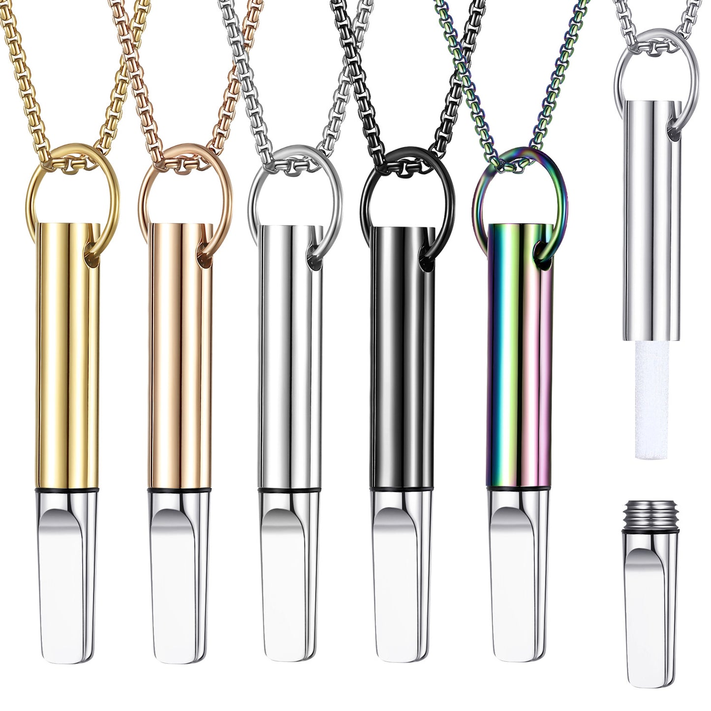 Stainless Steel Meditation Whistle Necklace