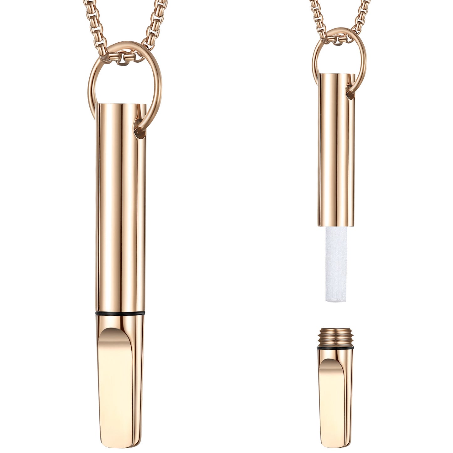 Stainless Steel Meditation Whistle Necklace