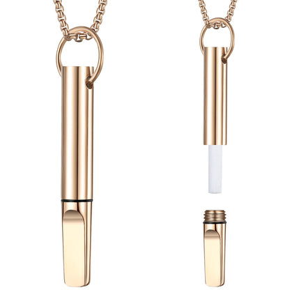 Stainless Steel Meditation Whistle Necklace