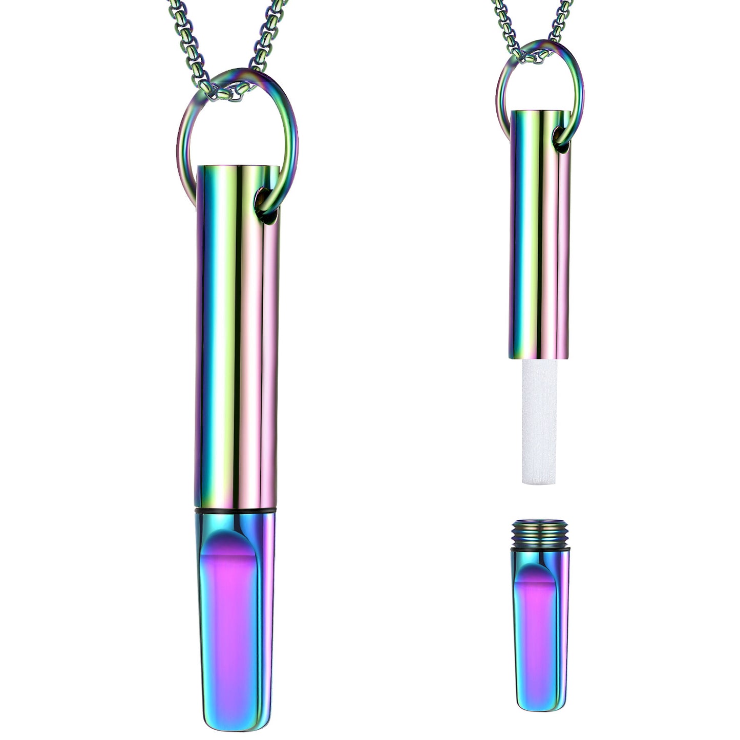 Stainless Steel Meditation Whistle Necklace