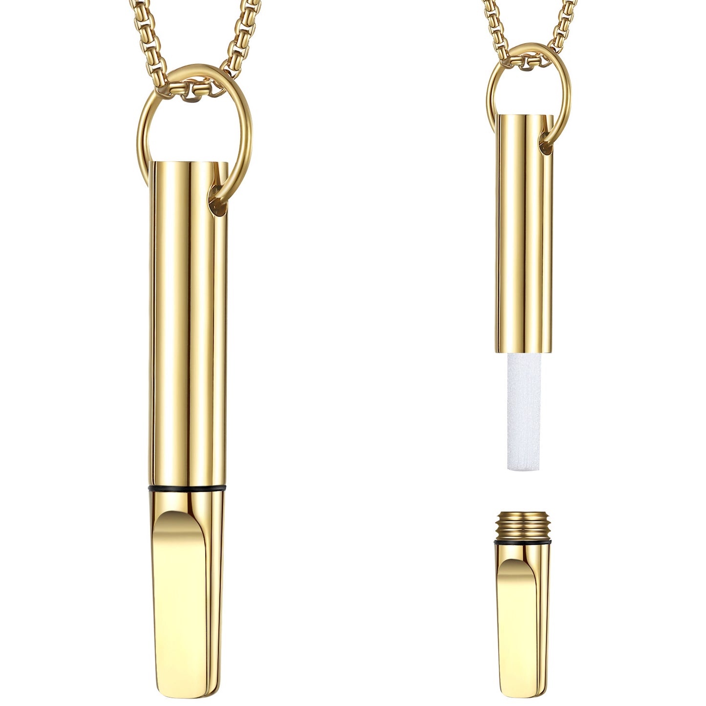 Stainless Steel Meditation Whistle Necklace