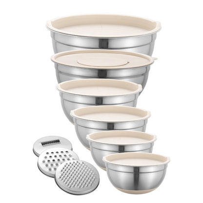 Stainless Steel Mixing Bowls with Lids and Non-Slip Base